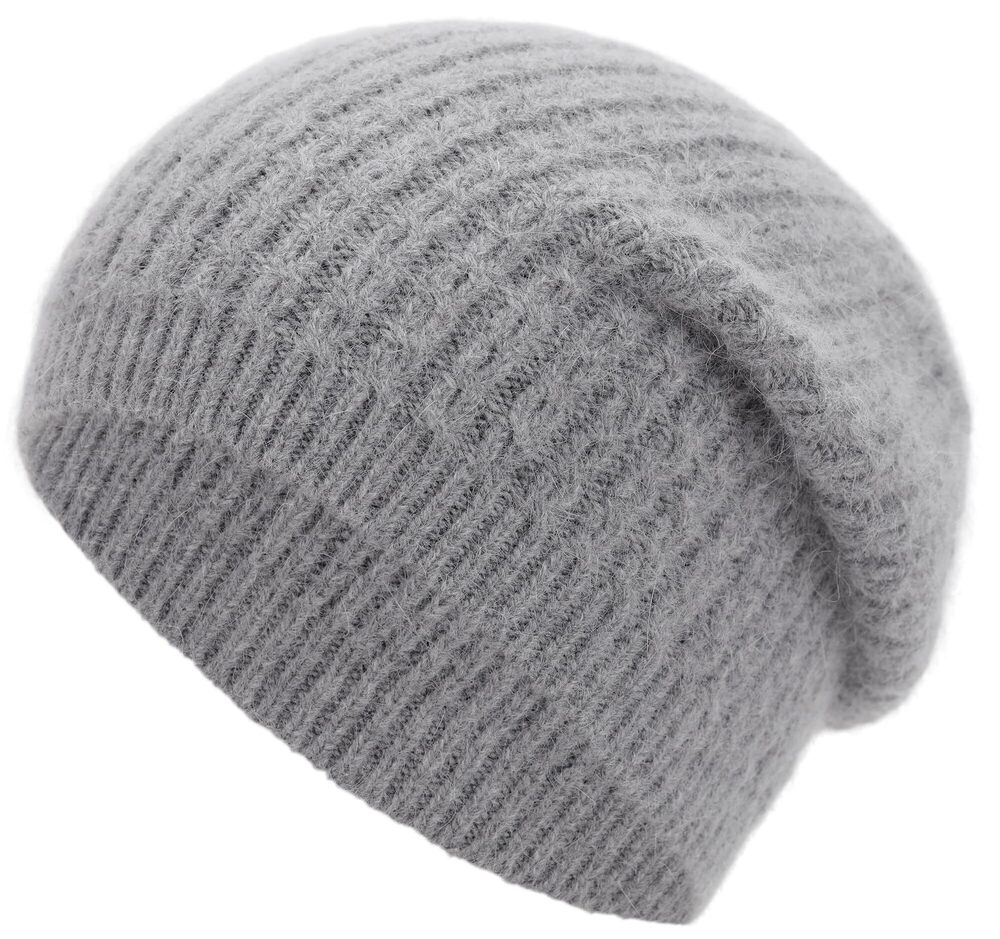 3955 Darkgrey Cashmere Blend Beanie Winter Warm Slouchy Knit Beanie Ski Hat